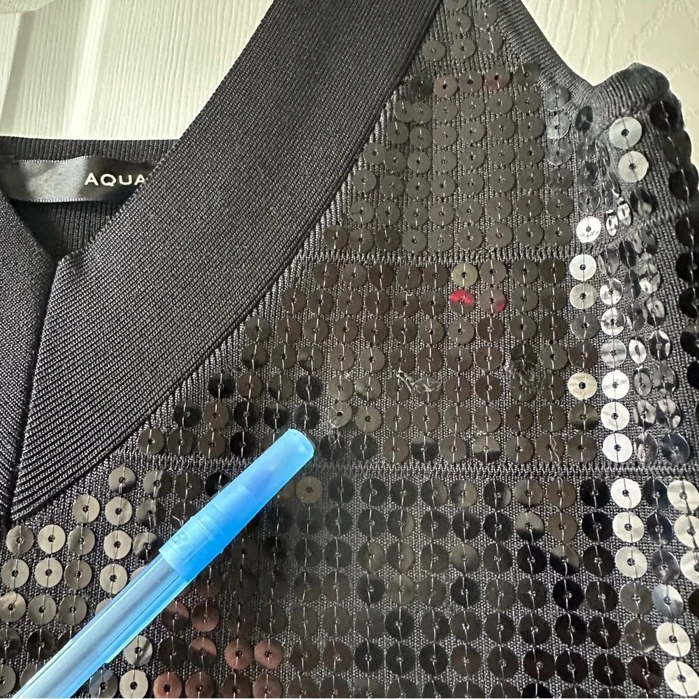 Aqua Y2K Black Sequin Mini Dress - Picture 7 of 9